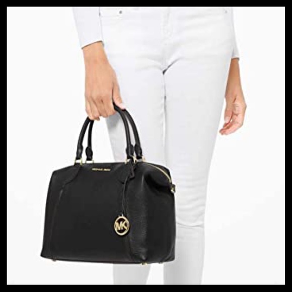 MICHAEL KORS Lenox Large Pebbled Leather Satchel Black - Picture 12 of 12